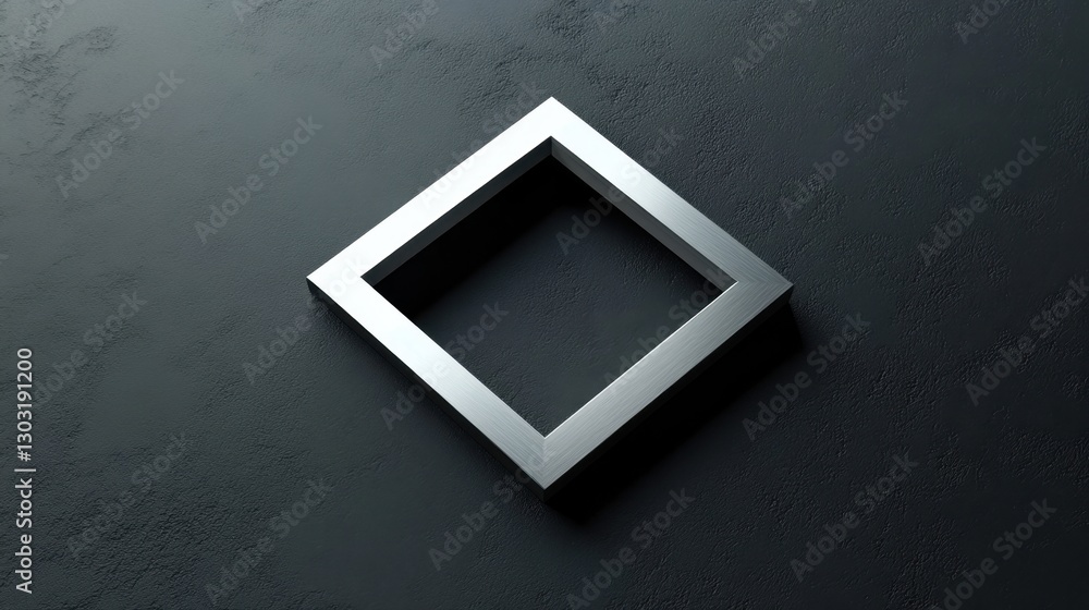 Canvas Prints minimalist silver frame on dark textured background for art display