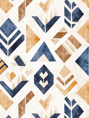Stunning geometric pattern in blue and orange  perfect for modern design projects