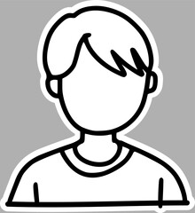 Faceless Cartoon Figure, Minimalist Handmade Art