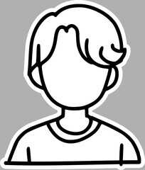 Fototapeta premium Sketchy Faceless Headshot, Monochrome Hand-Drawn Design