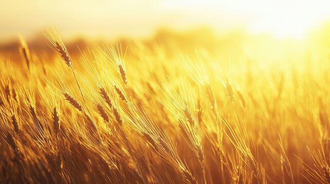 Golden Wheat Field at Sunset Natures Warm Embrace