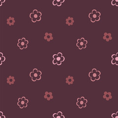 Purple floral tile pattern with pink flowers