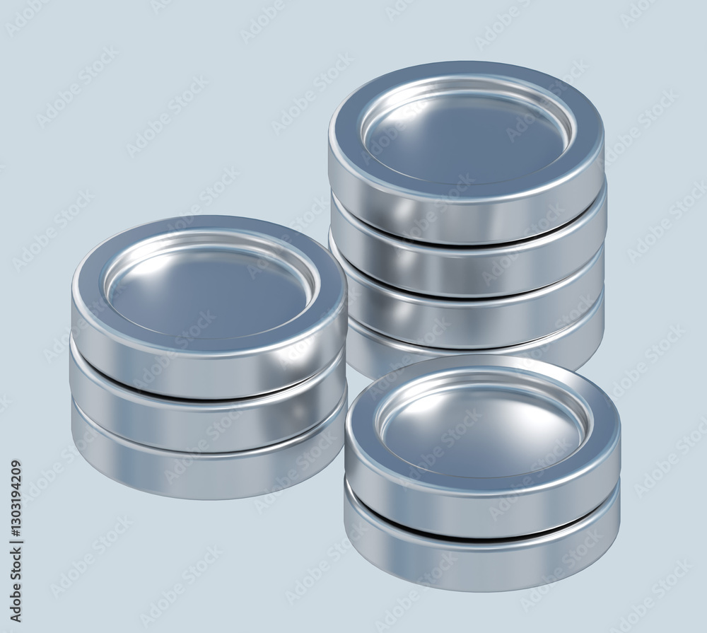 Poster 3d rendering of coins stack. simple 3d illustration for business and finance