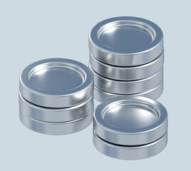 3d rendering of coins stack. simple 3d illustration for business and finance