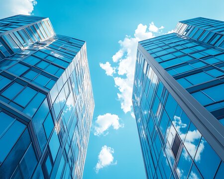 Buildings Reach Blue Sky