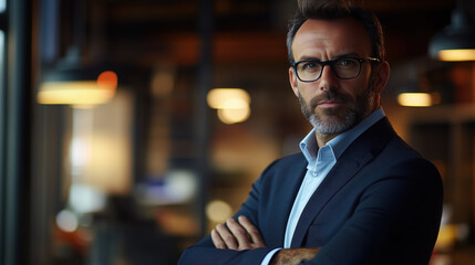 Fototapeta premium A professional businessman in a modern office