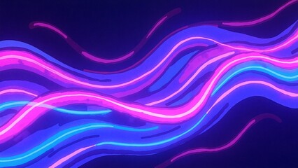 Fototapeta premium Bright Neon Waves Abstract Design with Vibrant Colorful Lights