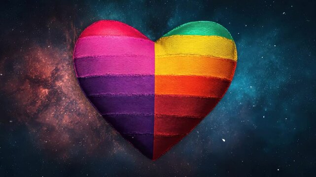 A campaign promoting gender diversity. A multicolored heart symbolizing inclusivity. LGBTQ concept.