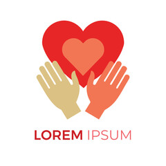 Charity logo. Hands supporting heart
