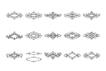 set of Line art Mandala Vector illustration