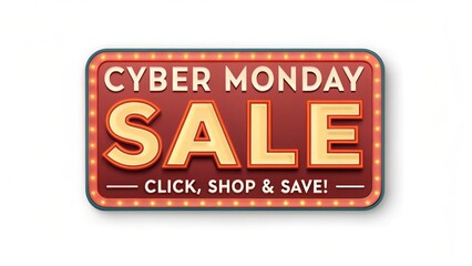 promotion sale labels, Cyber Monday sale announcement with bright lettering and a call to action.