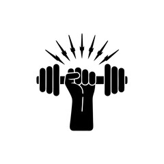 Obraz premium creative unique black titangrip a muscular hand