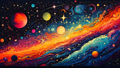 The Universe in Motion: A Colorful Space Odyssey

