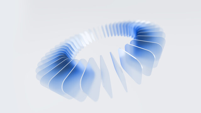 Abstract round shape, gradient layers, glass