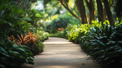 Lush botanical garden plants background