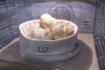 Freshly Baked Bread Rolls in oven