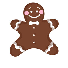 gingerbread man isolated on white