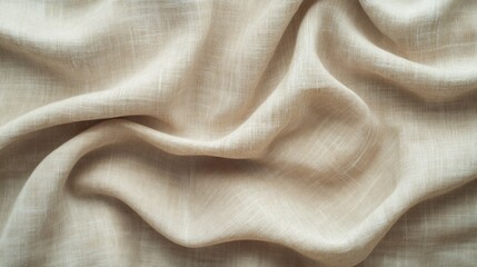 Light beige linen fabric texture background