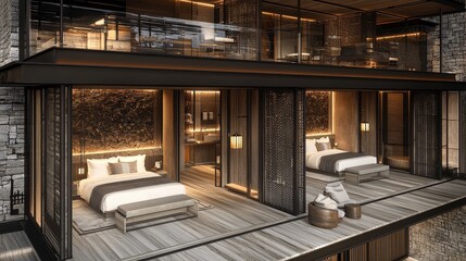 Luxurious Hotel Suite Balcony View