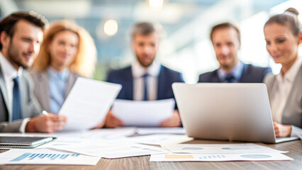 Obraz premium Teamwork strategy in the workplace building culture through collaboration