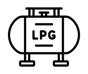 LPG gas tank vector icon for energy and fuel themes. Editable stroke.