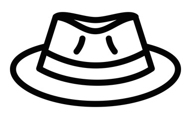 Fedora hat vector icon for fashion and vintage themes. Editable stroke.