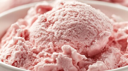 Pink creamy yogurt. Pink sour cream texture close-up