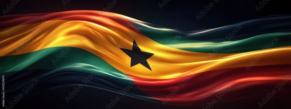 Aufkleber vibrant swirling hues of a flag representing unity and diversity in a modern design