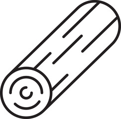 Log illustration with wood texture details line icon