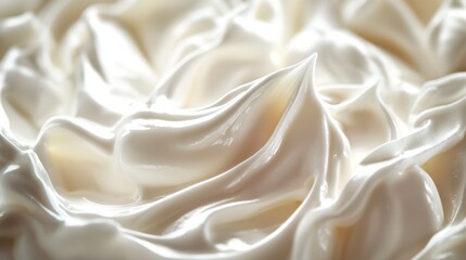 Obraz premium White creamy yogurt. White sour cream texture close-up