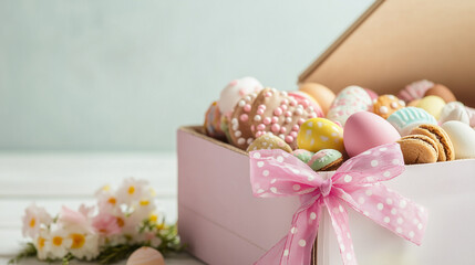 A pink-themed birthday party with a sweet shop of cupcakes, treats, and delicacies, perfect for a special event or celebration.