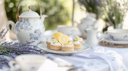 Vintage cafe style breakfast table with sandwiches, jam, cup and saucer, home decor, and classic style in a cozy hospitality setting.
