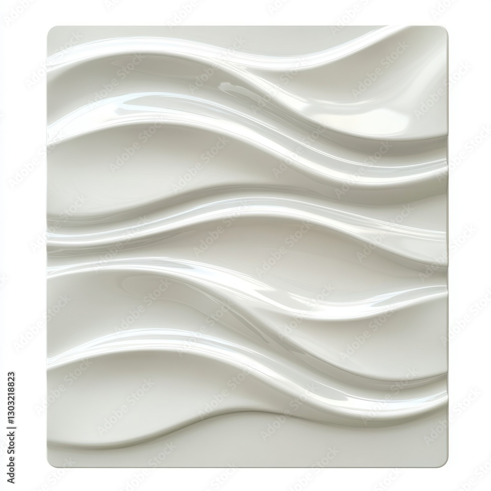 Poster white wave pattern texture background. abstract wavy design with smooth, glossy surface. modern wall