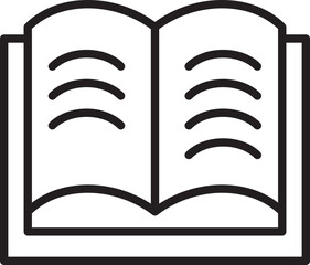 Open book icon illustration line icon