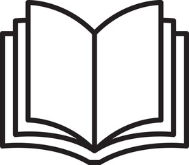 Open book illustration line icon