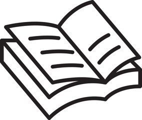 Open book illustration line icon