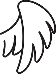 Abstract wing illustration in black outline line icon