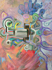 Abstract painting (acryl and ink) February depression