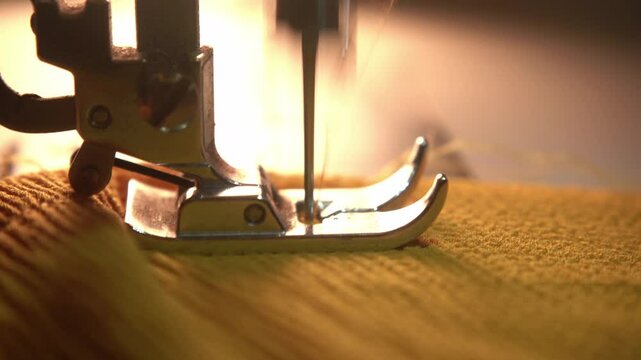 closeup of sewing machine, India 
