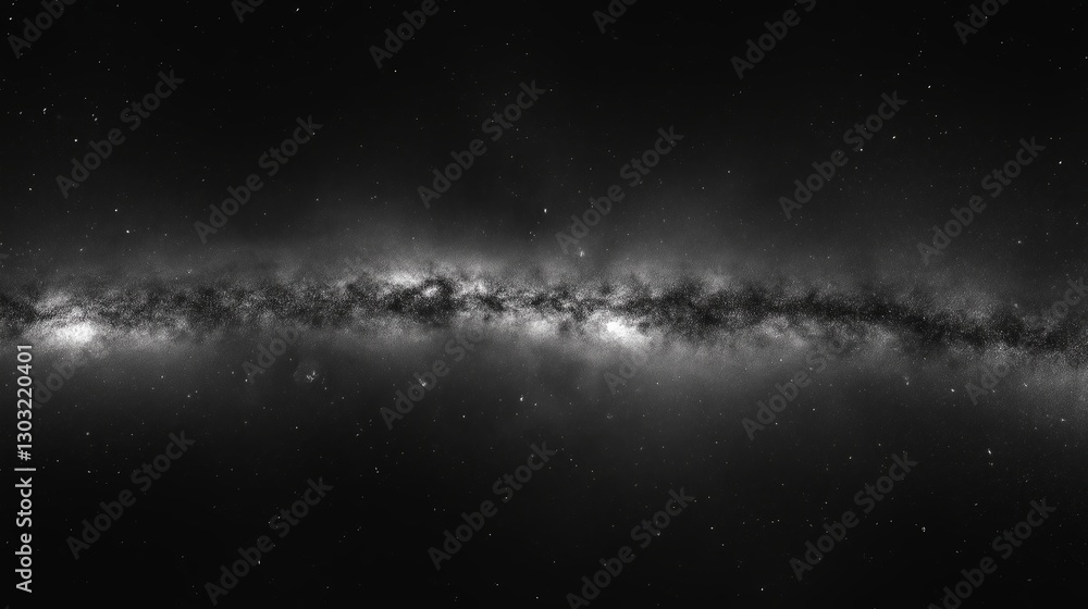 Poster a simple black-and-white interpretation of the milky way