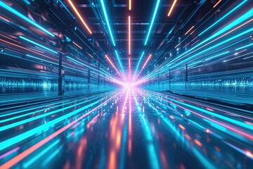 Dynamic Electric Cyan Background with Energetic Light and Vibrant Energy