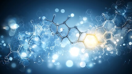 Molecular dynamics in science abstract digital art showcasing chemical interactions and innovations