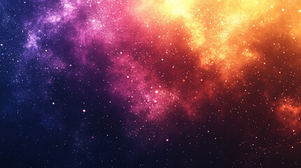 Naklejka premium Vibrant summer abstract background with grainy noise texture in purple, yellow, red, and blue hues. Modern banner or poster design evoking warmth, energy, and creative expression.