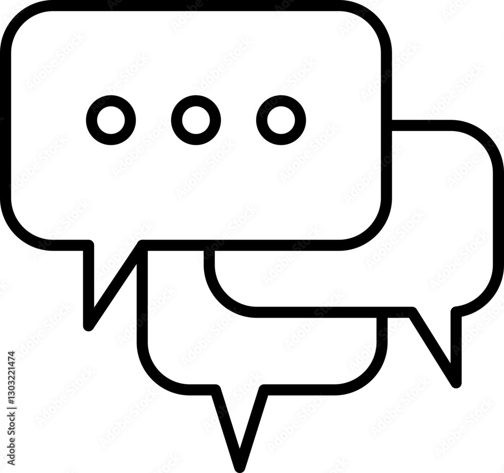 Poster chat bubbles in simple design line icon