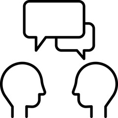 Conversation between two people line icon