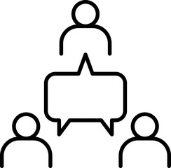 Group conversation with speech bubble icons line icon