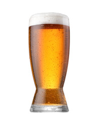 Full glass of beer isolated on white