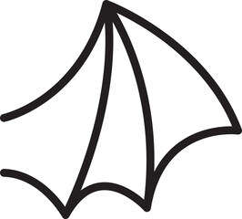 Umbrella illustration with open canopy. line icon