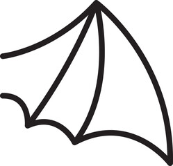 Bat wing silhouette illustration line icon