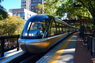 Obraz premium futuristic monorail system